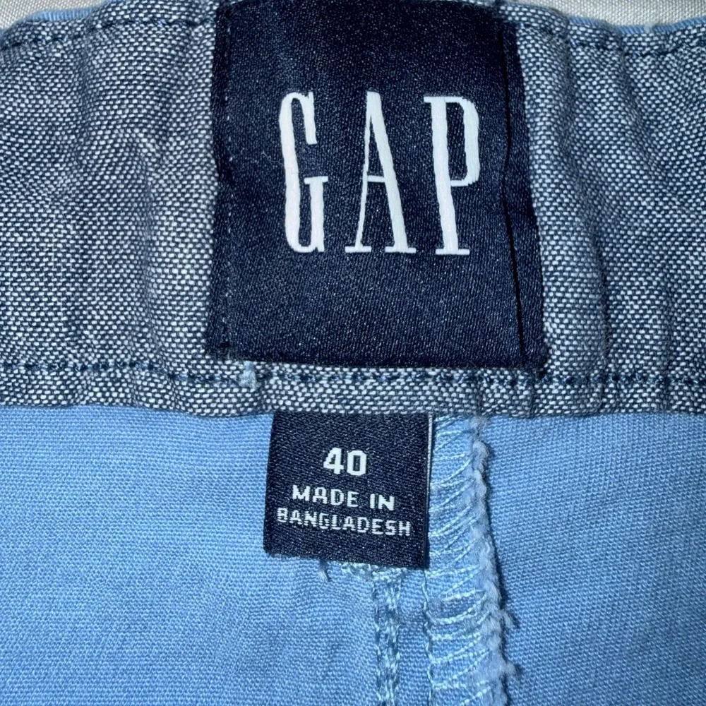 Gap Mens Blue Chino Shorts Size 40 Flat Front Stretch Cotton Twill Casual Summer